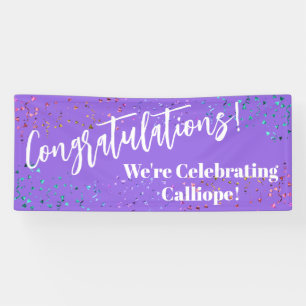 Festive Confetti Congratulations We're Celebrating Banner