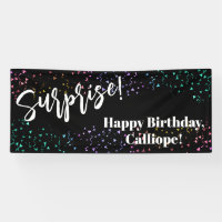 Festive Confetti Surprise Birthday Party Black