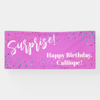 Festive Confetti Surprise Birthday Party Pink