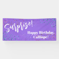 Festive Confetti Surprise Birthday Party Purple