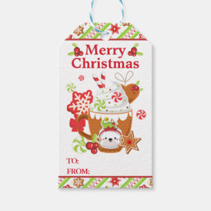 Festive Cookies and Cocoa Polar Bear Christmas Gift Tags