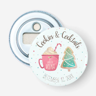 Festive Cookies & Cocktails Christmas Party Blue Bottle Opener