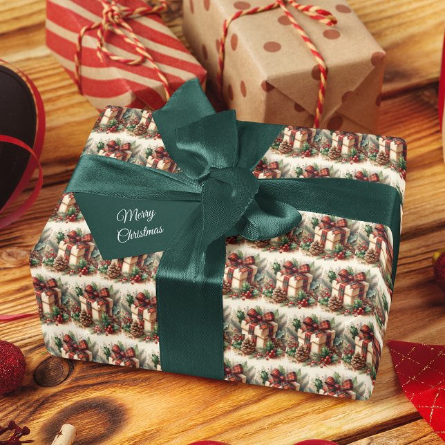 Festive Coquette Plaid Bow Elegance Christmas Wrapping Paper (Creator Uploaded)