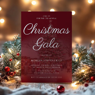 Festive Corporate Christmas Gala Party Celebration Invitation