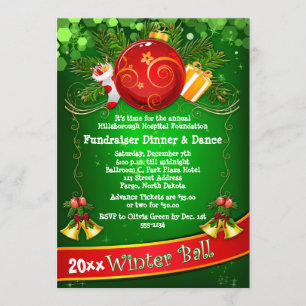 Festive Corporate Holiday Party Fundraiser Invite