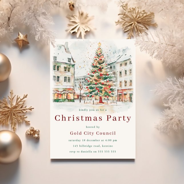 Festive Corporate Office Council Christmas Party  Invitation (Creator Uploaded)