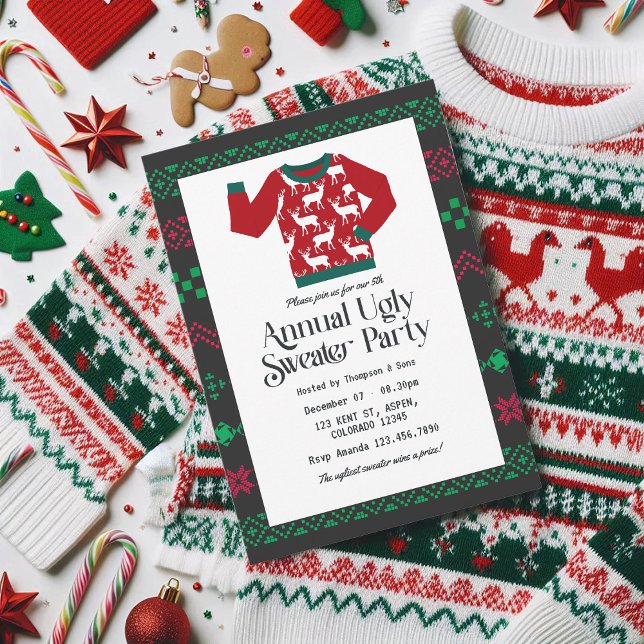 Festive Corporate Ugly Sweater Christmas Bash Invitation (Festive Corporate Ugly Sweater Christmas Bash Invitation)