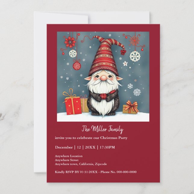 Festive cosy christmas gnome in Disguise  (Front)