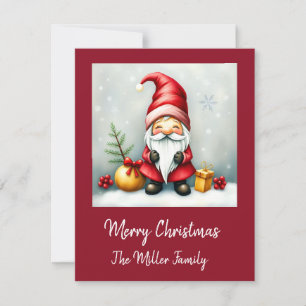 Festive cosy christmas gnome in Disguise Holiday Card