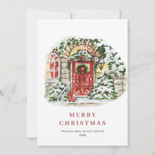 Festive Country House Christmas Corporate Greeting Holiday Card