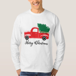 Festive Country truck Holiday mens t-shirt