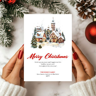 Festive Cozy Christmas Scene Greeting Card