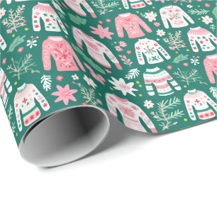 Festive Cozy Sweaters Holiday Christmas Wrapping Paper
