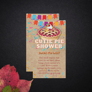 Festive Craft Cutie Pie Party Baby Shower Enclosure Card