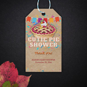 Festive Craft Cutie Pie Party Baby Shower Gift Tags