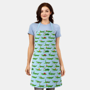 Festive Crocodiles in Christmas Costumes Pattern Apron