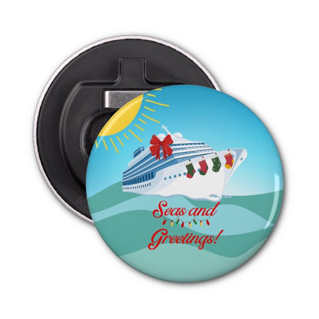 Festive Cruise Ship Bottle Opener (Front)