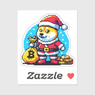 Festive Crypto Dog Funny Pixel Art Holiday Design