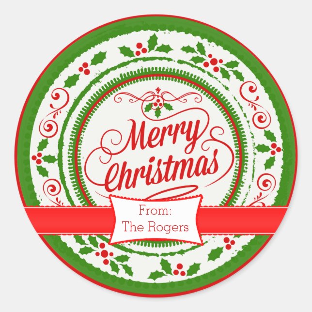 Festive Custom Christmas Stickers (Front)