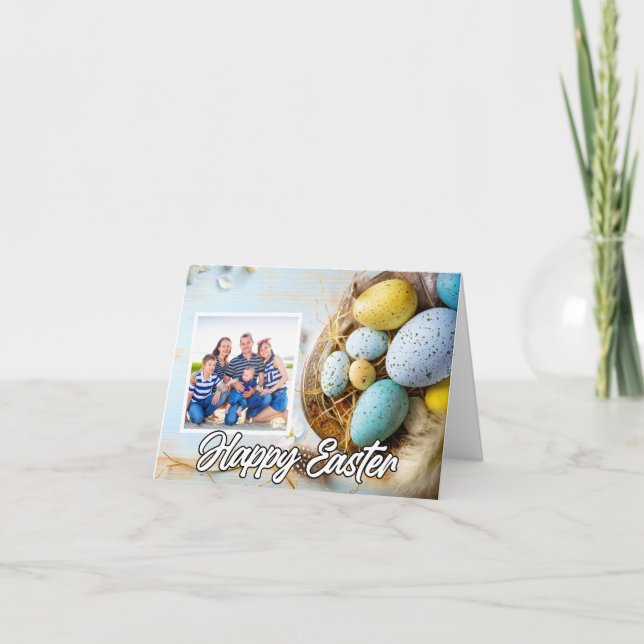 Festive Custom Easter Eggs Photo Template (Front)