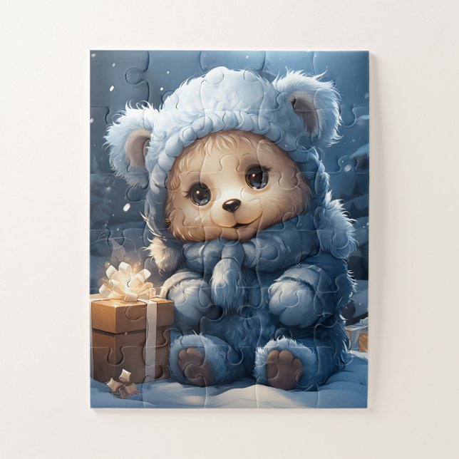 Festive Cute Christmas Bear Jigsaw Puzzle (Vertical)