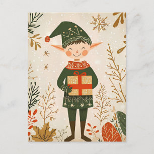 Festive cute Gnome Christmas Greeting Postcard