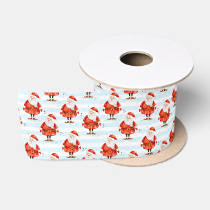 Festive Cute Santa Claus Satin Ribbon