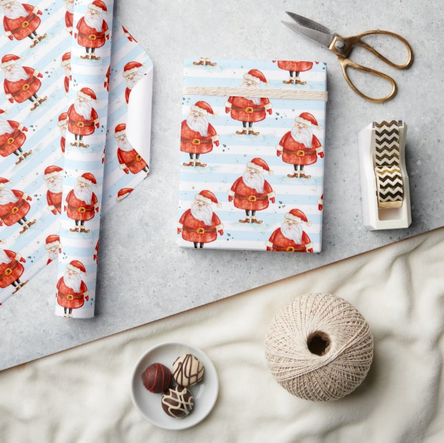 Festive Cute Santa Claus Wrapping Paper (Crafts)