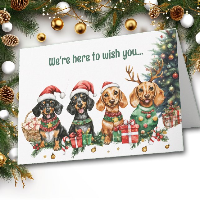 Festive Dachshund Dogs Christmas Card (Creator Uploaded)