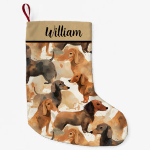 Festive Dachshund Small Christmas Stocking