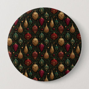 Festive Damask 10 Cm Round Badge