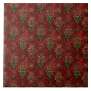 Festive Damask Ceramic Tile