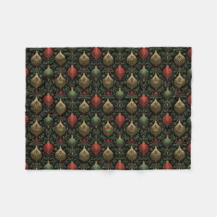 Festive Damask  Fleece Blanket