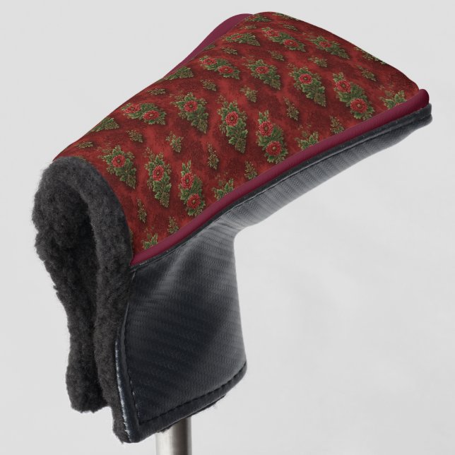 Festive Damask  Golf Head Cover (3/4 Front)