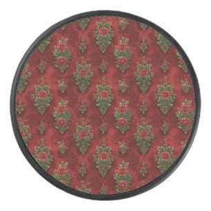 Festive Damask  Hockey Puck