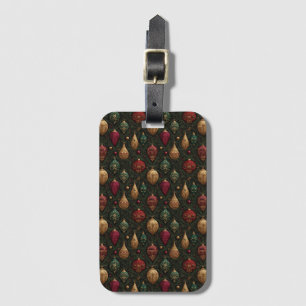 Festive Damask Luggage Tag