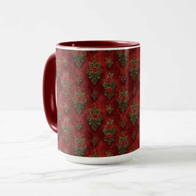 Festive Damask  Mug (Front Left)