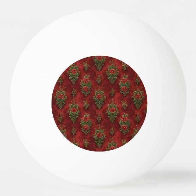 Festive Damask  Ping Pong Ball (Front)