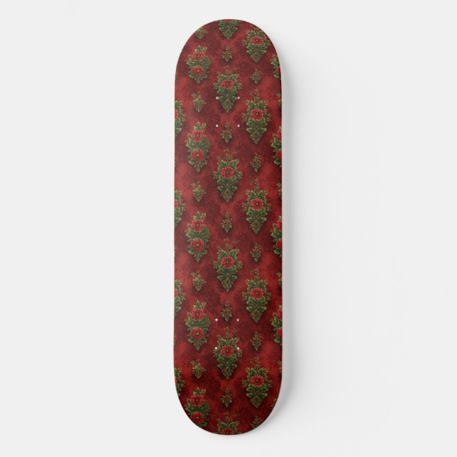 Festive Damask  Skateboard (Front)