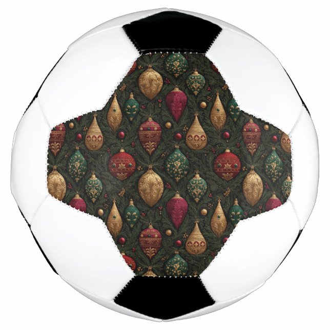 Festive Damask  Soccer Ball (Front)