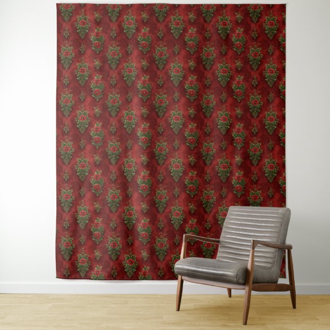 Festive Damask  Tapestry (In Situ)
