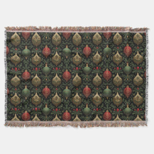 Festive Damask  Throw Blanket