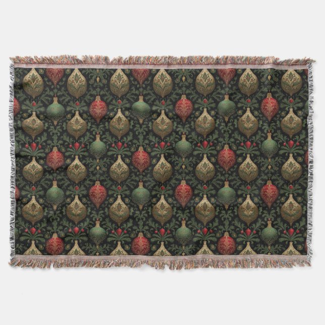 Festive Damask  Throw Blanket (Front)