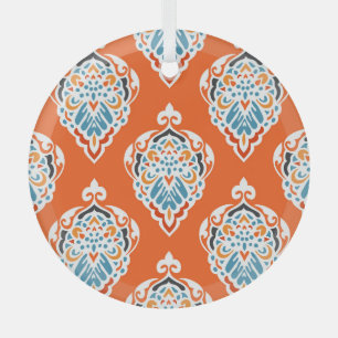 Festive damask vintage pattern, elegant design. glass tree decoration