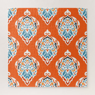 Festive damask vintage pattern, elegant design. jigsaw puzzle