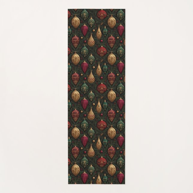 Festive Damask  Yoga Mat (Front)