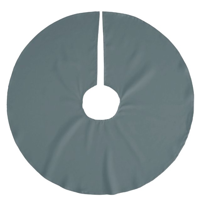 Festive dark green  brushed polyester tree skirt (Front)