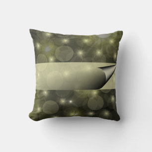 Festive dark pattern with lights and baubles cushion