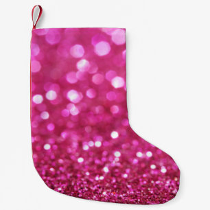 Festive Dark Pink: Elegant Abstract. Small Christmas Stocking