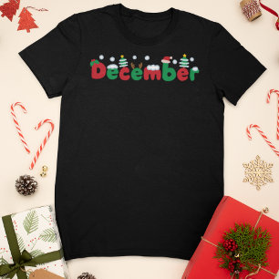 Festive December Hand-Drawn T-Shirt